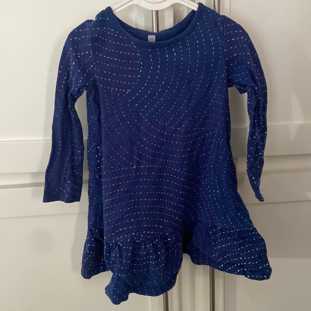 Tea collection navy twirl dress. Girls size 3t.